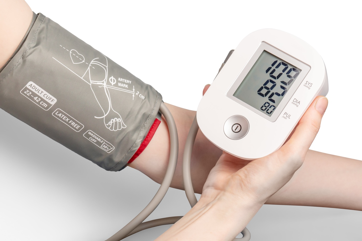 A machine measuring a person’s blood pressure